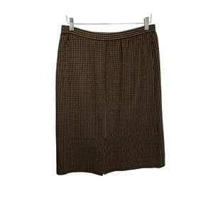 Alfred Dunner Womens Vintage Brown Tweed Pattern Pencil Skirt Sz 14 Made in USA